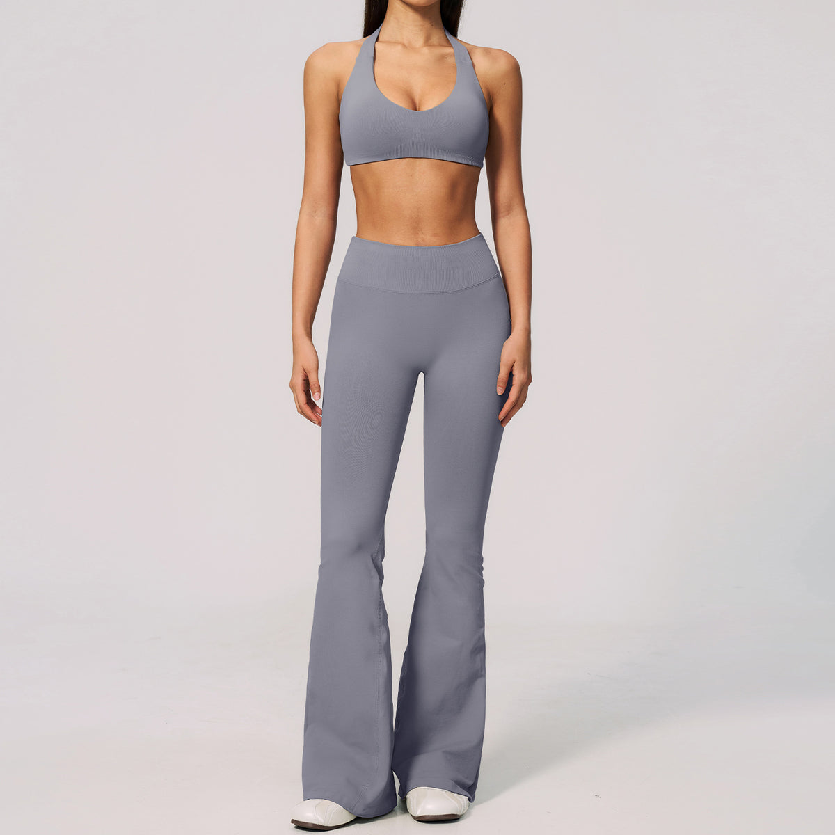 Conjunto de ropa deportiva sin costuras con efecto realce para mujer al por mayor