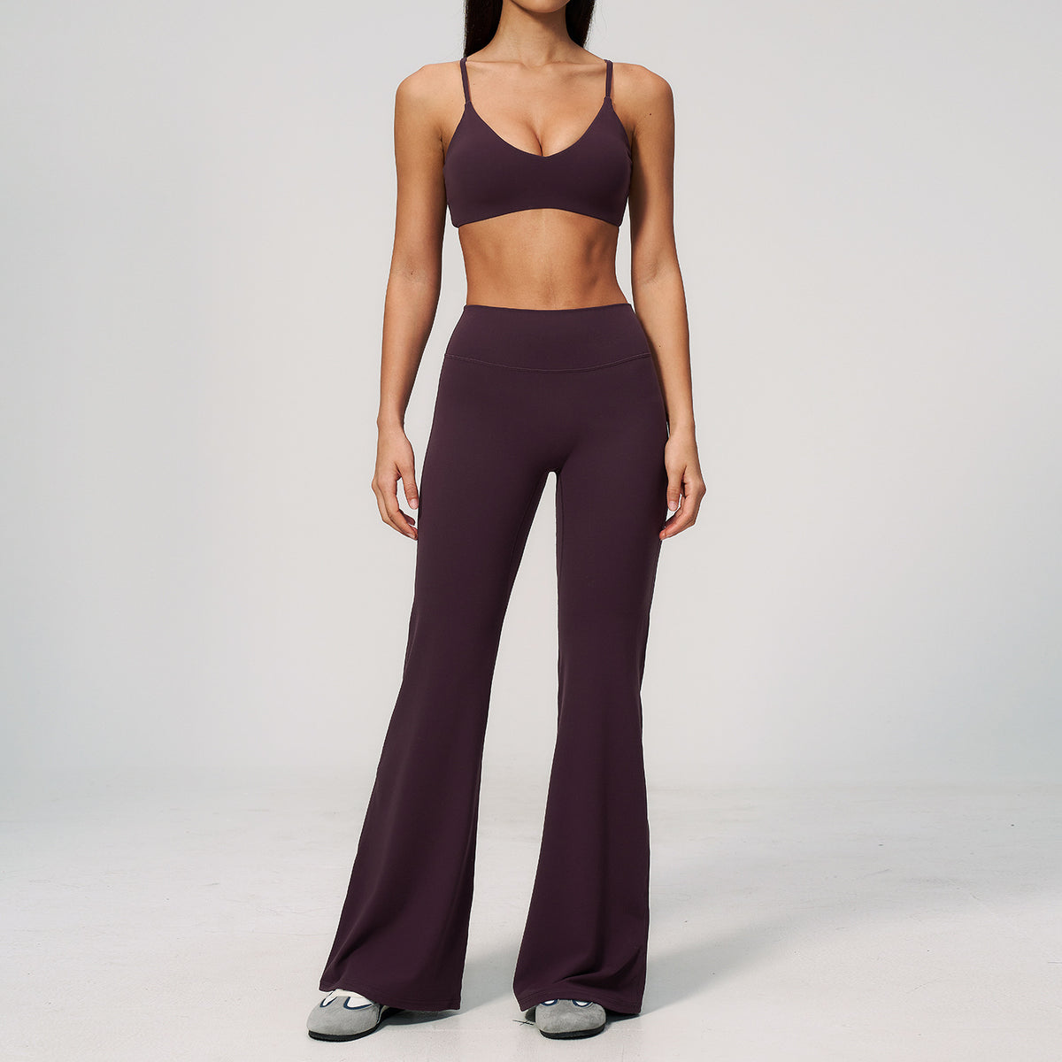 Conjunto de ropa deportiva flexible con cristales para mujer al por mayor