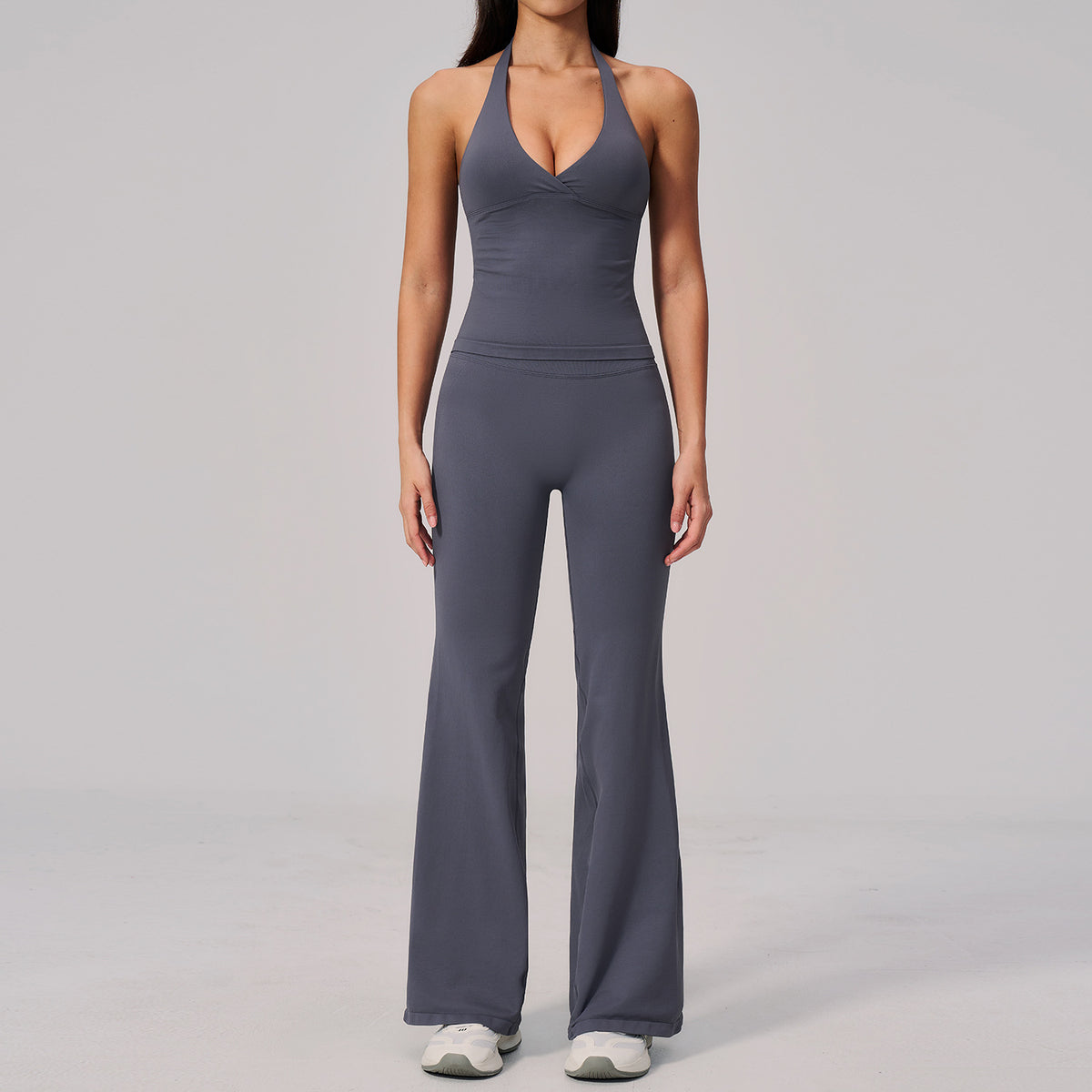 Conjunto de ropa deportiva acanalada para mujer al por mayor