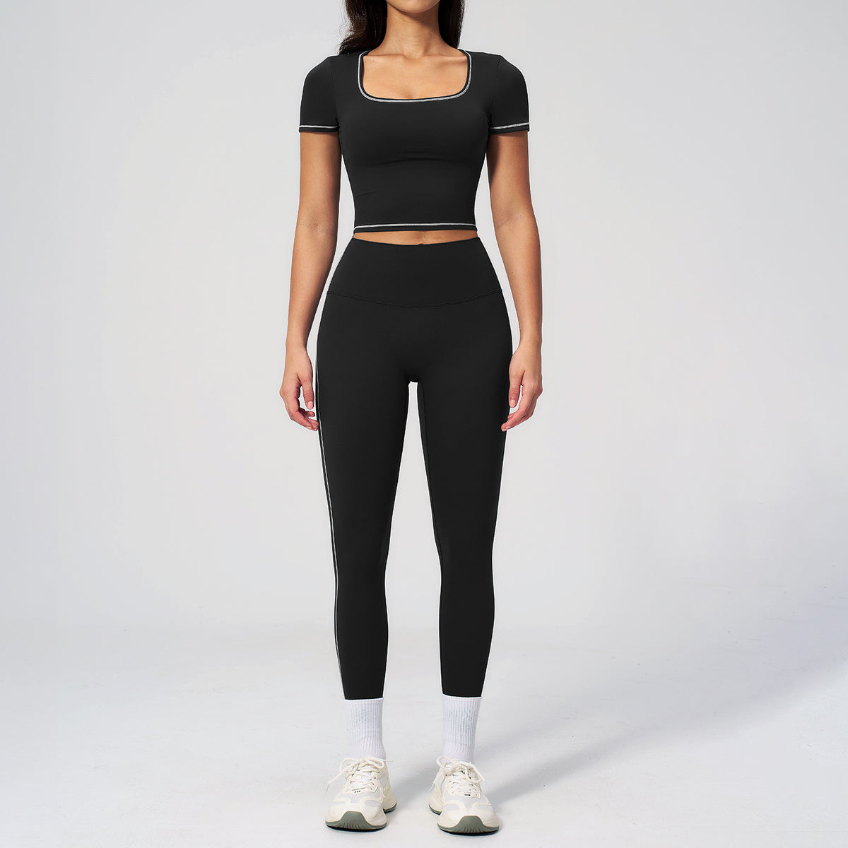 Conjunto de ropa deportiva de malla para mujer al por mayor