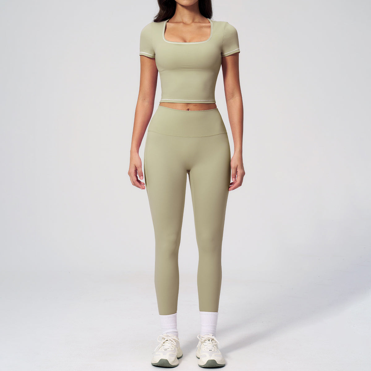 Conjunto de ropa deportiva de malla para mujer al por mayor