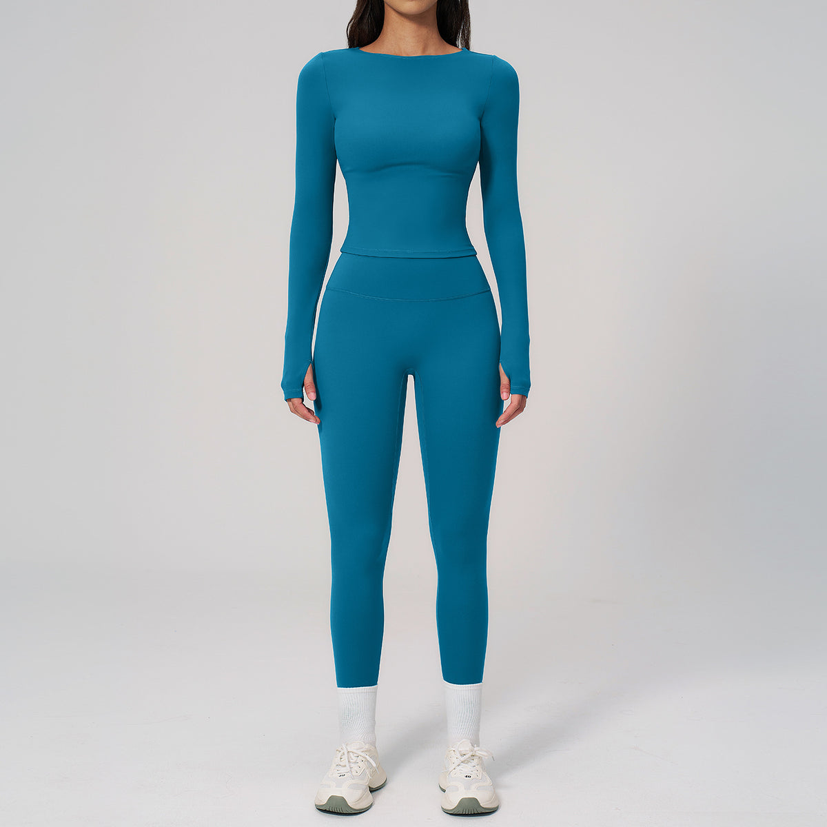 Conjunto de ropa deportiva de malla para mujer al por mayor