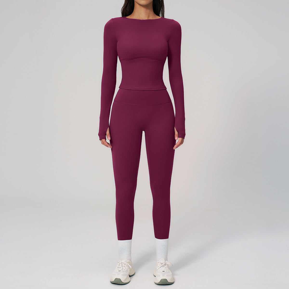 Conjunto de ropa deportiva de malla para mujer al por mayor