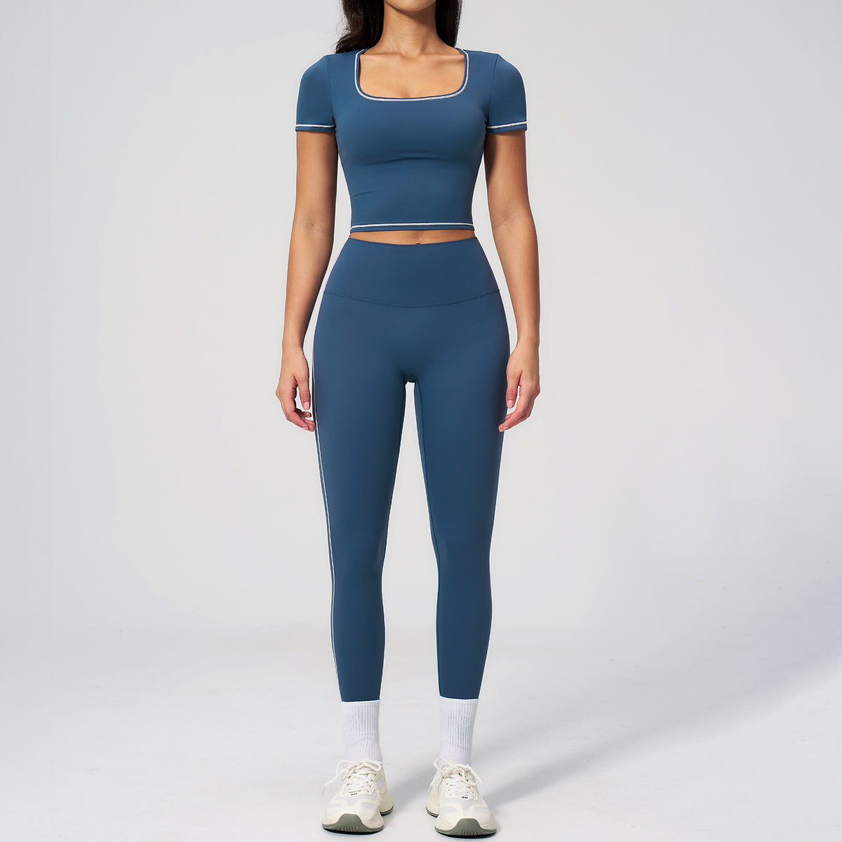 Conjunto de ropa deportiva de malla para mujer al por mayor