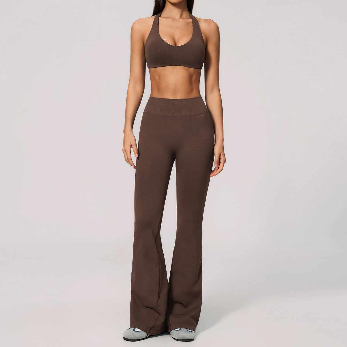 Conjunto de ropa deportiva sin costuras con efecto realce para mujer al por mayor