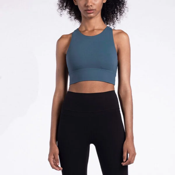 Cross Back Yoga Bra Sports Top Sexy V Collar -  - Bras