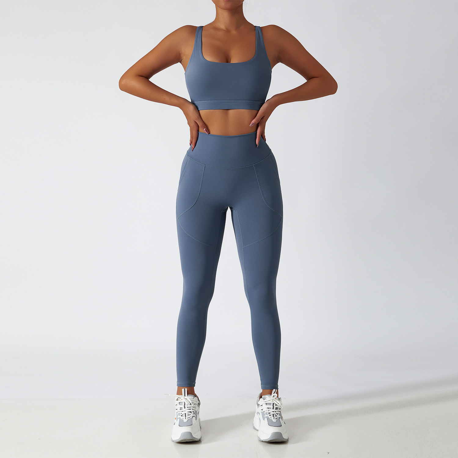 breathable waist-hip long workout sets | bokamoda