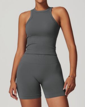 Wholesale Seamless Yoga Top With Short Set