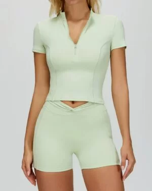 Wholesale Bare Feel Yoga Short sleeves With Short Set