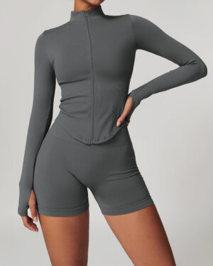 Wholesale Seamless Yoga Vest With Jacket Set