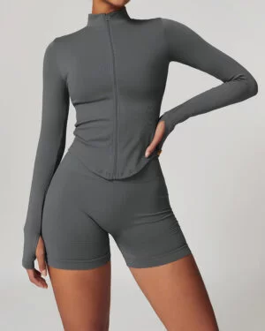 Wholesale Seamless Yoga Vest With Jacket Set