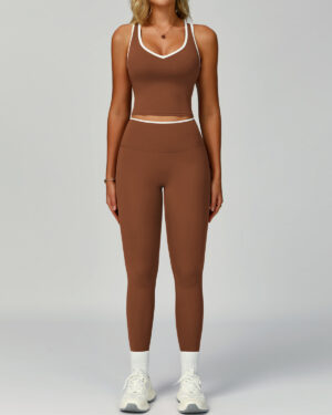 Wholesale Women's Slim Fit Activewear Set - Vest + Trousers