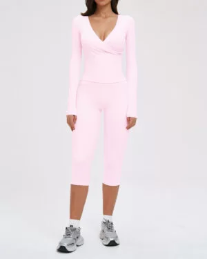 Wholesale Women's Sculpt Core Activewear Set - Longsleeves + Mid