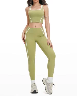 Wholesale Open Back Yoga Vest With Pants Set