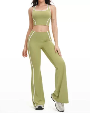 Wholesale Open Back Yoga Vest With Trousers Set