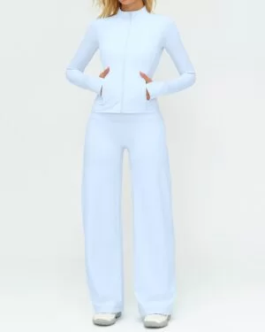 Wholesale Brushed Jackets &pants Yoga Set