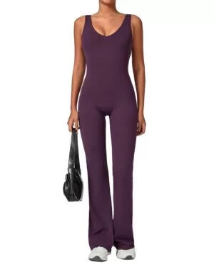 Wholesale Flare Yoga Jumpsuit Set