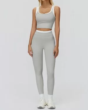 Wholesale Ribbed Yoga Vest With Pants Set