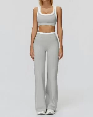Wholesale Ribbed Yoga Bra With Wide-leg Pants Set