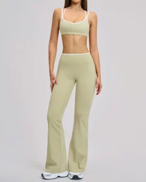 Wholesale Women's Slim Fit Activewear Set - Bra + Bellbottoms
