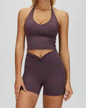 Wholesale Bare Feel Yoga Vest With Short Set